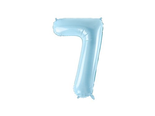 Number 7 sky blue SuperShape Foil Balloon - 86 cm - 1 pc