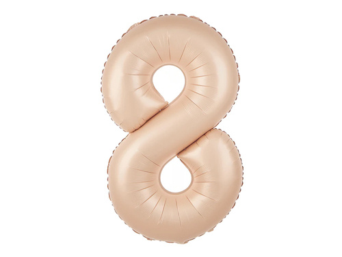 Number 8 Carmel Foil Balloon - 100 cm - 1 pc