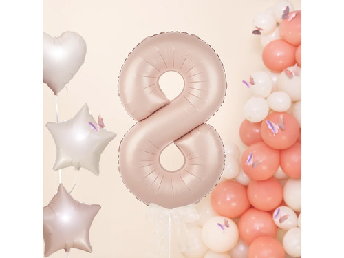 Number 8 Carmel Foil Balloon - 100 cm - 1 pc