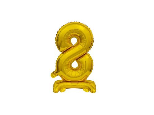 Number 8 Gold Standing Foil Balloon - 38 cm - 1 pc