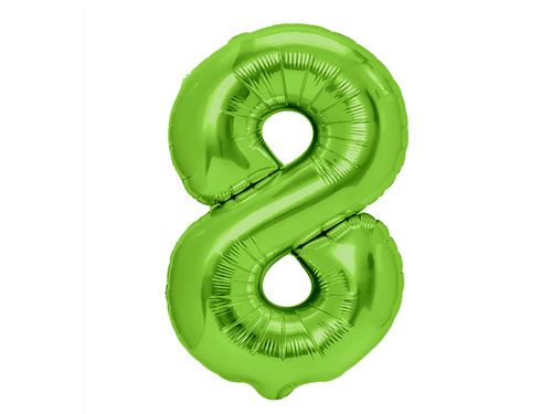 Number 8 Green Foil Balloon - 100 cm - 1 pc