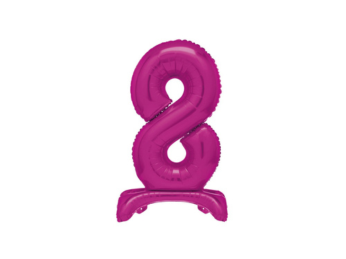 Number 8 Hot Pink Standing Foil Balloon - 76 cm - 1 pc