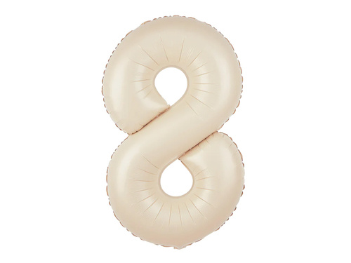 Number 8 Milk Cream Foil Balloon - 100 cm - 1 pc