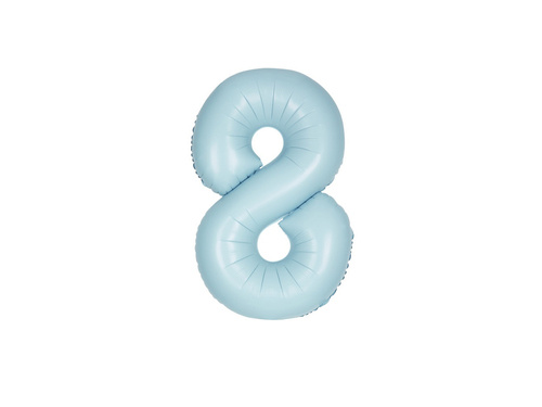 Number 8 Powder Blue Foil Balloon - 86 cm - 1 pc