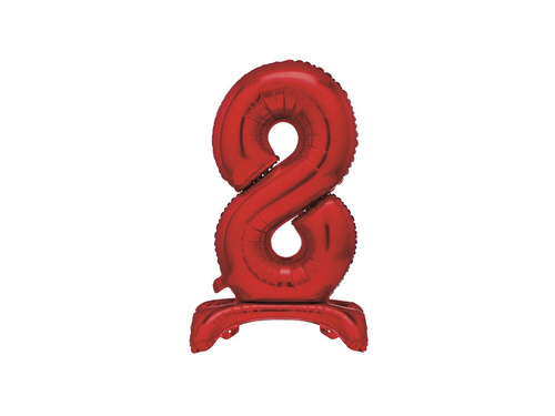 Number 8 Red Standing Foil Balloon - 76 cm - 1 pc