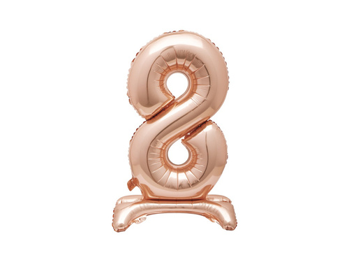 Number 8 Rose Gold Standing Foil Balloon - 76 cm - 1 pc