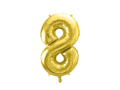 Number 8 gold SuperShape Foil Balloon - 86 cm - 1 pc