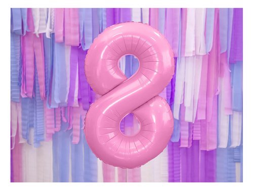 Number 8 pink SuperShape Foil Balloon - 86 cm - 1 pc