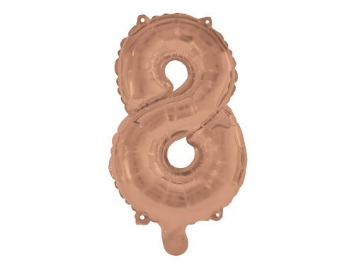 Number 8 rose gold Foil Balloon - 96 cm - 1 pc