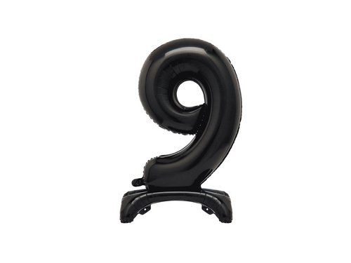 Number 9 Black Standing Foil Balloon - 76 cm - 1 pc