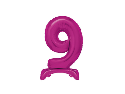 Number 9 Hot Pink Standing Foil Balloon - 76 cm - 1 pc