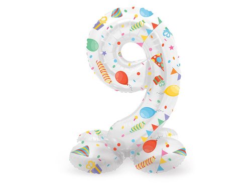 Number 9 Joyful Party Standing Foil Balloon - 41 cm - 1 pc