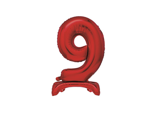 Number 9 Red Standing Foil Balloon - 76 cm - 1 pc