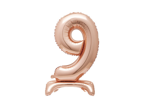 Number 9 Rose Gold Standing Foil Balloon - 76 cm - 1 pc