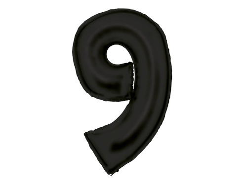 Number 9 black SuperShape Foil Balloon - 86 cm - 1 pc