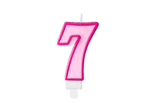 Number candle "7" - pink - 1 pc