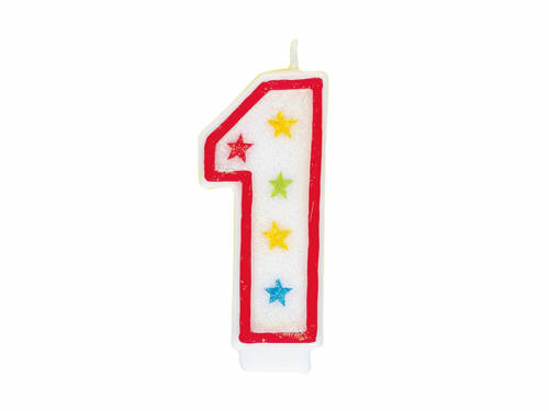 Numeral birthday candle "1" - 1 pc