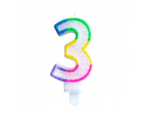 Numeral birthday candle "3" - 1 pc