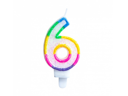 Numeral birthday candle "6" - 1 pc