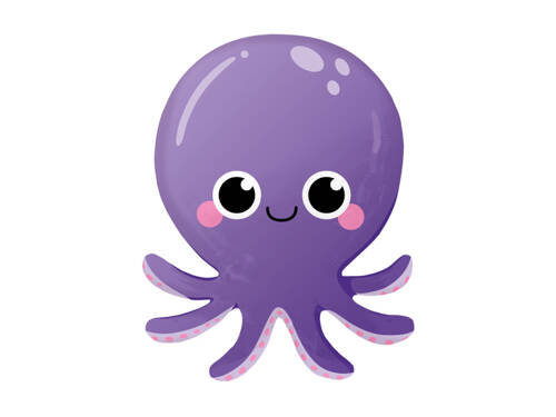 Octopus foil balloon - 55 cm - 1 pc