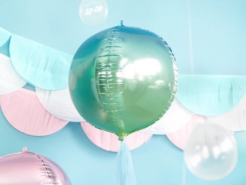 Ombré Orbz Blue & Green Foil Balloon - 35 cm - 1 pc