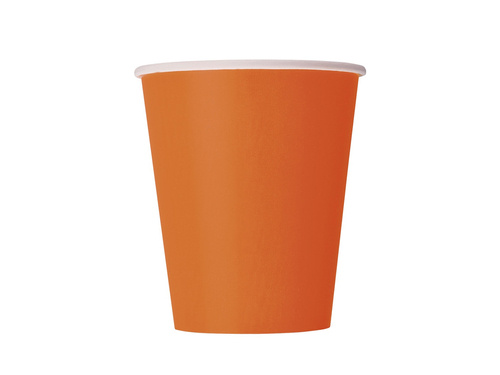 Orange Paper Cups - 266 ml - 14 pcs