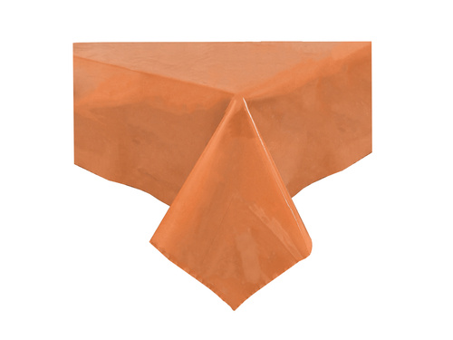 Orange Plastic Tablecover - 120 x 140 cm - 1 pc