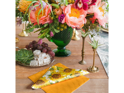 Orange paper napkins with embossed pattern - 33 cm - 20 pcs.