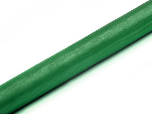 Organza 0,36 x 9 meters, plain, emerald green