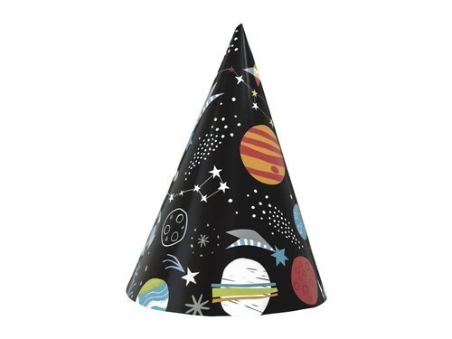 Outer Space Party Hats - 8 pcs.