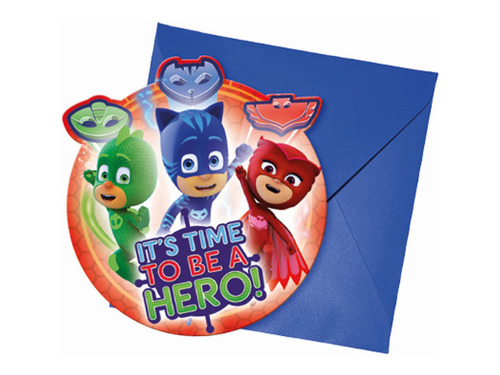 PJ Masks Card Invites - 6 pc.