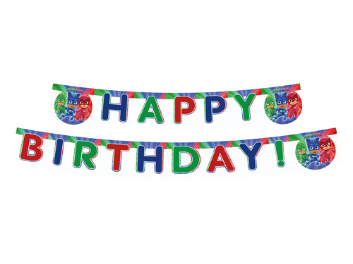 PJ Masks Happy Birthday banner - 200 cm