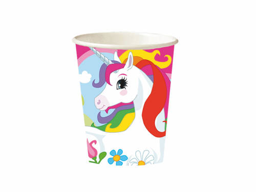 Paper Cups Unicorn - 266 ml - 8 pcs