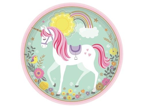 Paper Plates Magical Unicorn - 23 cm - 8 pcs