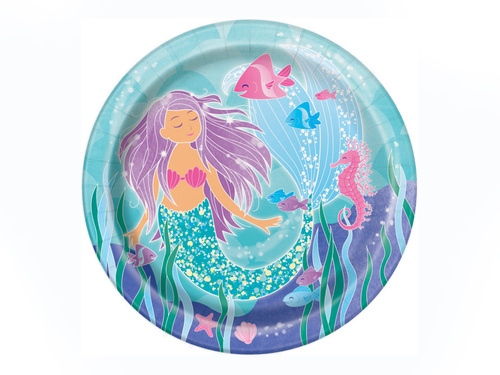 Paper Plates Mermaid - 23 cm - 8 pcs