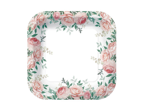 Paper Plates Roses - 23 cm - 10 pcs