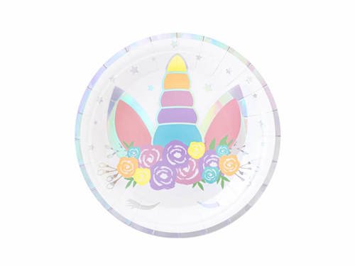 Paper Plates Unicorn - 18 cm - 6 pcs