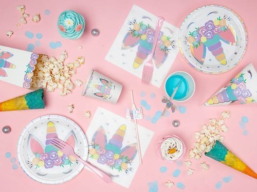 Paper Plates Unicorn - 18 cm - 6 pcs