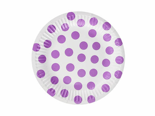 Paper Plates with lavender Dots - 18 cm - 6 pcs