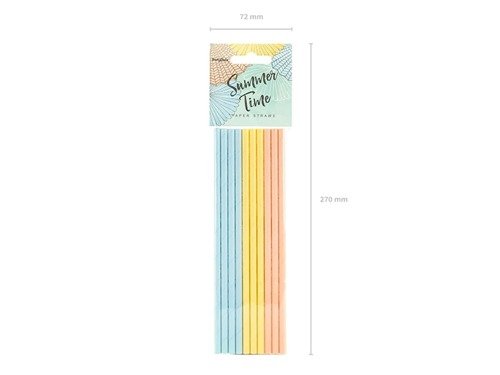 Paper Straws Summer time - 19.5 cm - 10 pcs