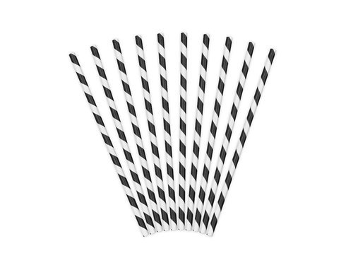 Paper Straws black - 19.5 cm - 10 pc