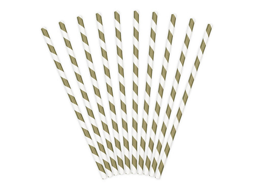 Paper Straws gold - 19.5 cm - 10 pc