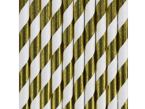 Paper Straws gold - 19.5 cm - 10 pc