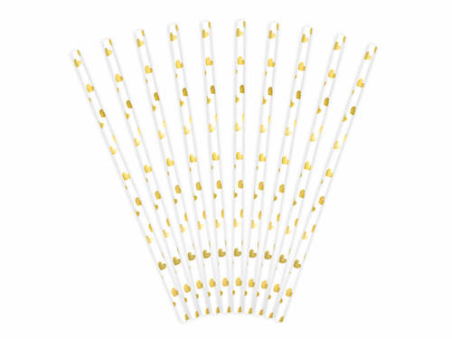 Paper Straws gold - 19.5 cm - 10 pc