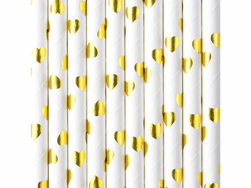 Paper Straws gold - 19.5 cm - 10 pc