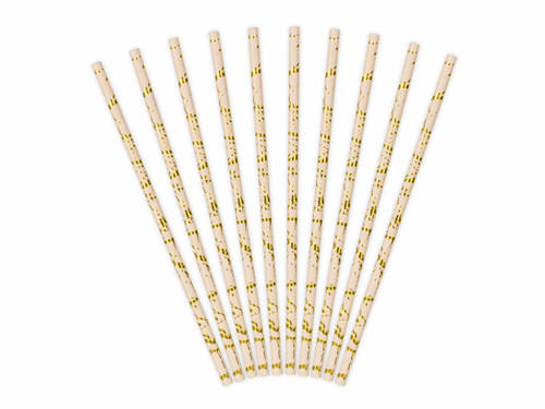 Paper Straws gold - 19.5 cm - 10 pc