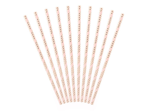 Paper Straws pink - 19.5 cm - 10 pc