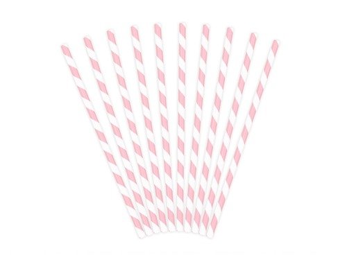 Paper Straws pink - 19.5 cm - 10 pcs