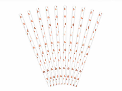 Paper Straws rose gold - 19.5 cm - 10 pc