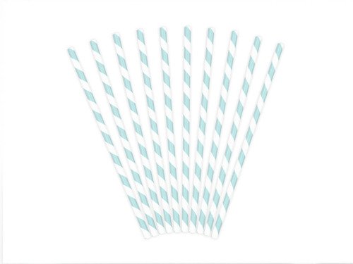 Paper Straws sku blue - 19.5 cm - 10 pcs